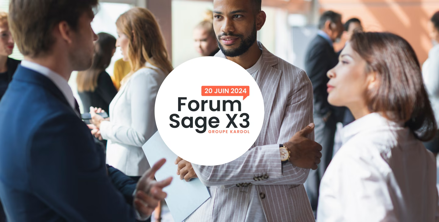 Participants souriants au Forum Sage X3 organisé par le Groupe Kardol en 2024.