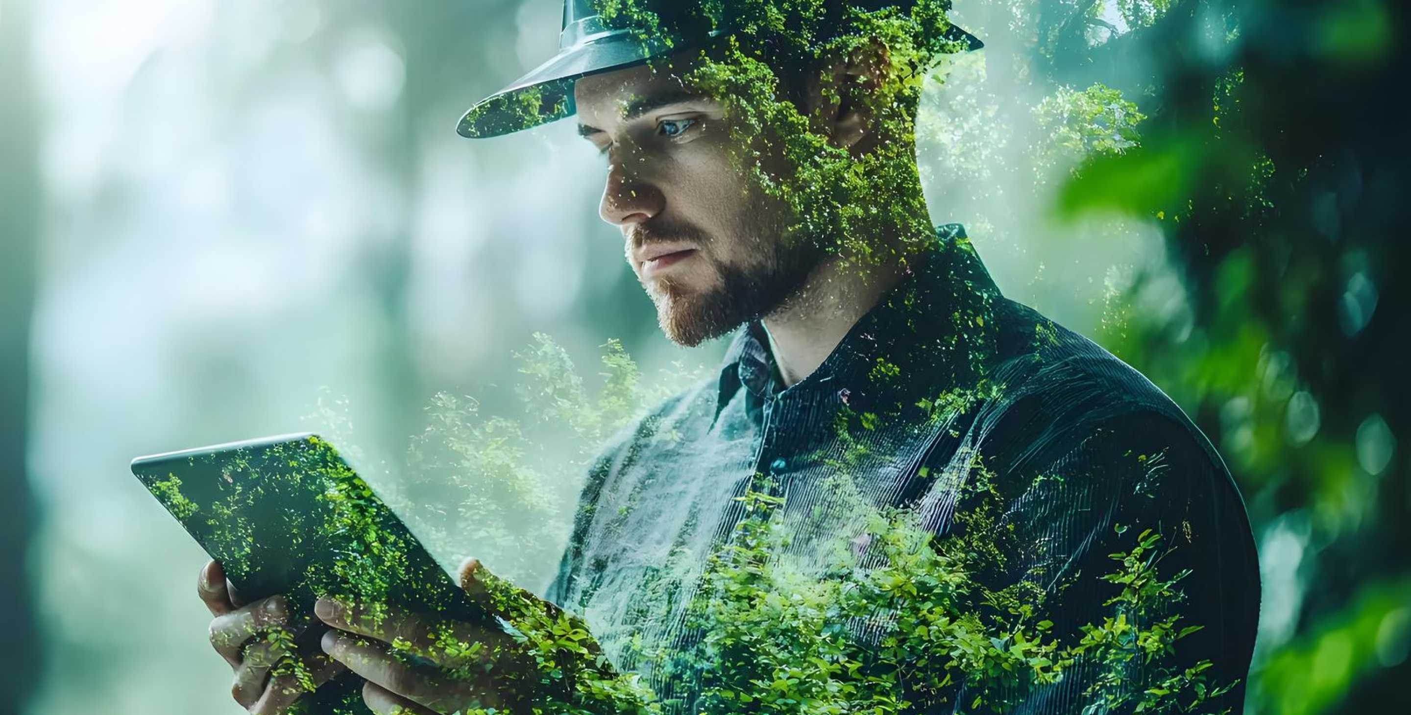 Analyse de données environnementales sur écran pour calculer les empreintes carbone d’une entreprise ou d’un produit.