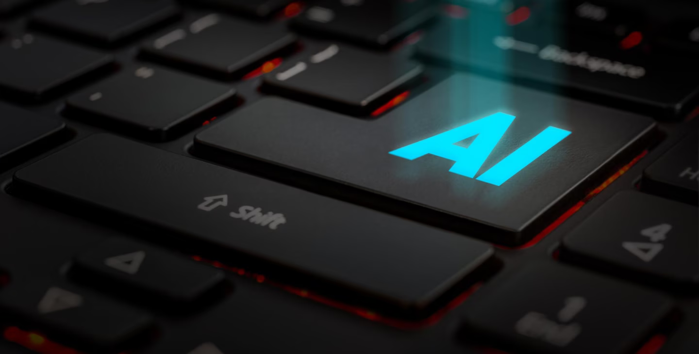 Touche de clavier symbolisant l’IA dans Sage X3