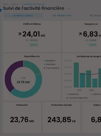 Visualisation de tableaux de bord automatisés MyReport facilitant l’analyse et le gain de temps dans le reporting.