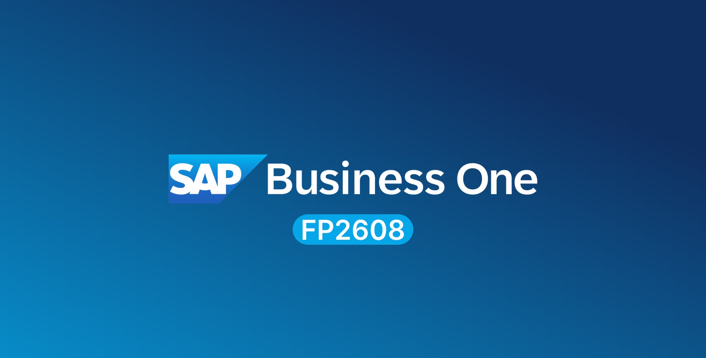 Visuel SAP Business One FP2608 présentant la nouvelle mise à jour de l'ERP
